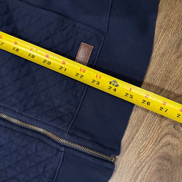 LL BEAN Navy Blue Women's Quilted Full-Zip Sweatshirt Size Large Petite - Picture 2 of 6